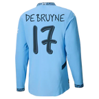 #17 De Bruyne Manchester City Home Jersey 2024/2025 Long Sleeve