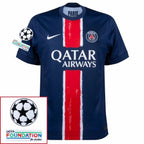 Paris Saint-Germain Barcola 29 Fan Jersey Home 2024/25 Patches UCL UEFA Foundation (Official Printing)
