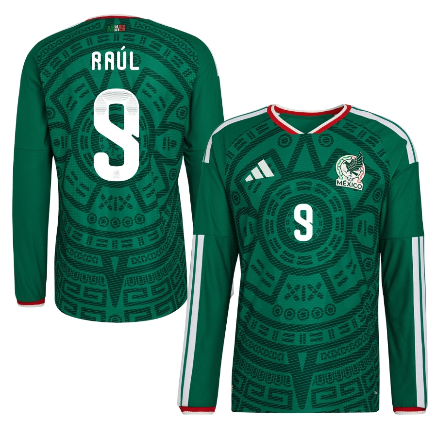 Mexico Home RAÚL 9 Player Version [Slim Fit] Long Sleeve Shirt 2026 World Cup