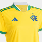 Camisa Feminina Flamengo Brasil 2026 - Amarelo+Verde